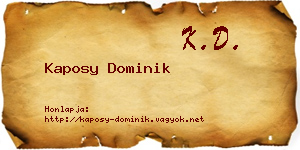 Kaposy Dominik névjegykártya